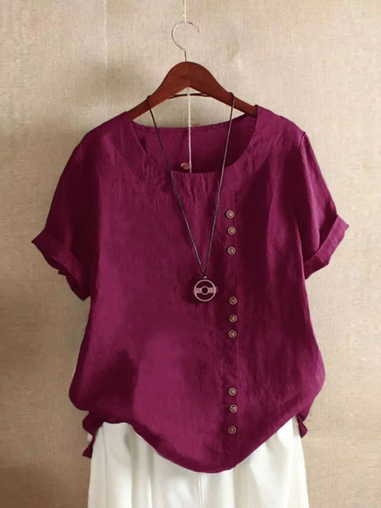 Blusa de Lino y Algodón (S - 5XL)