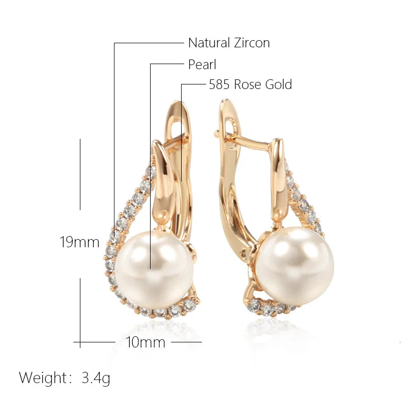 Pendientes de Lujo Kinel con Baño de Oro rosa de 585