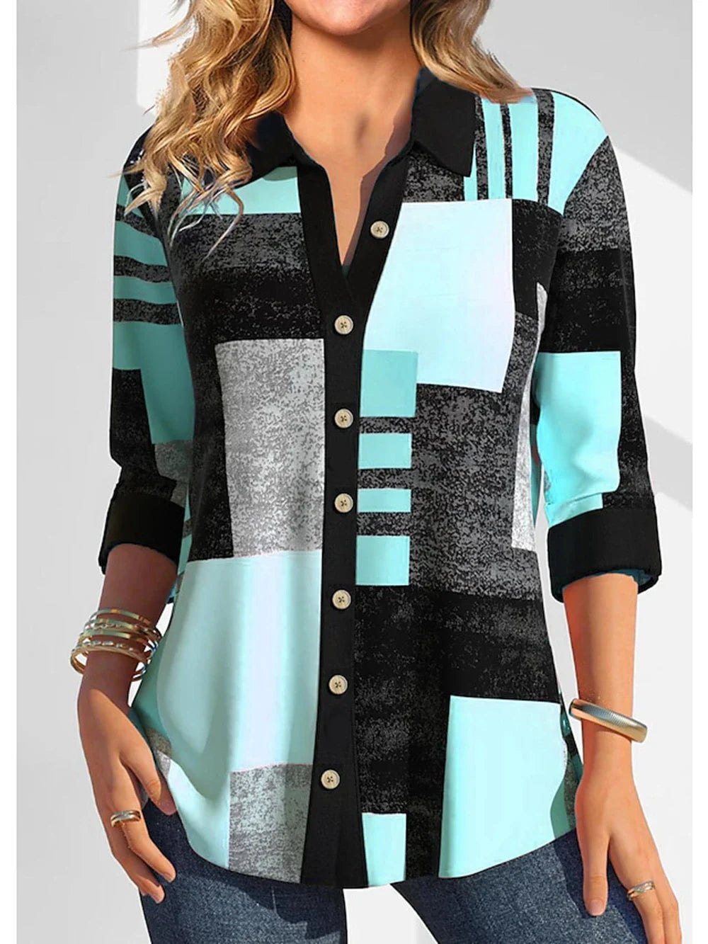 Blusa Color Block Casual