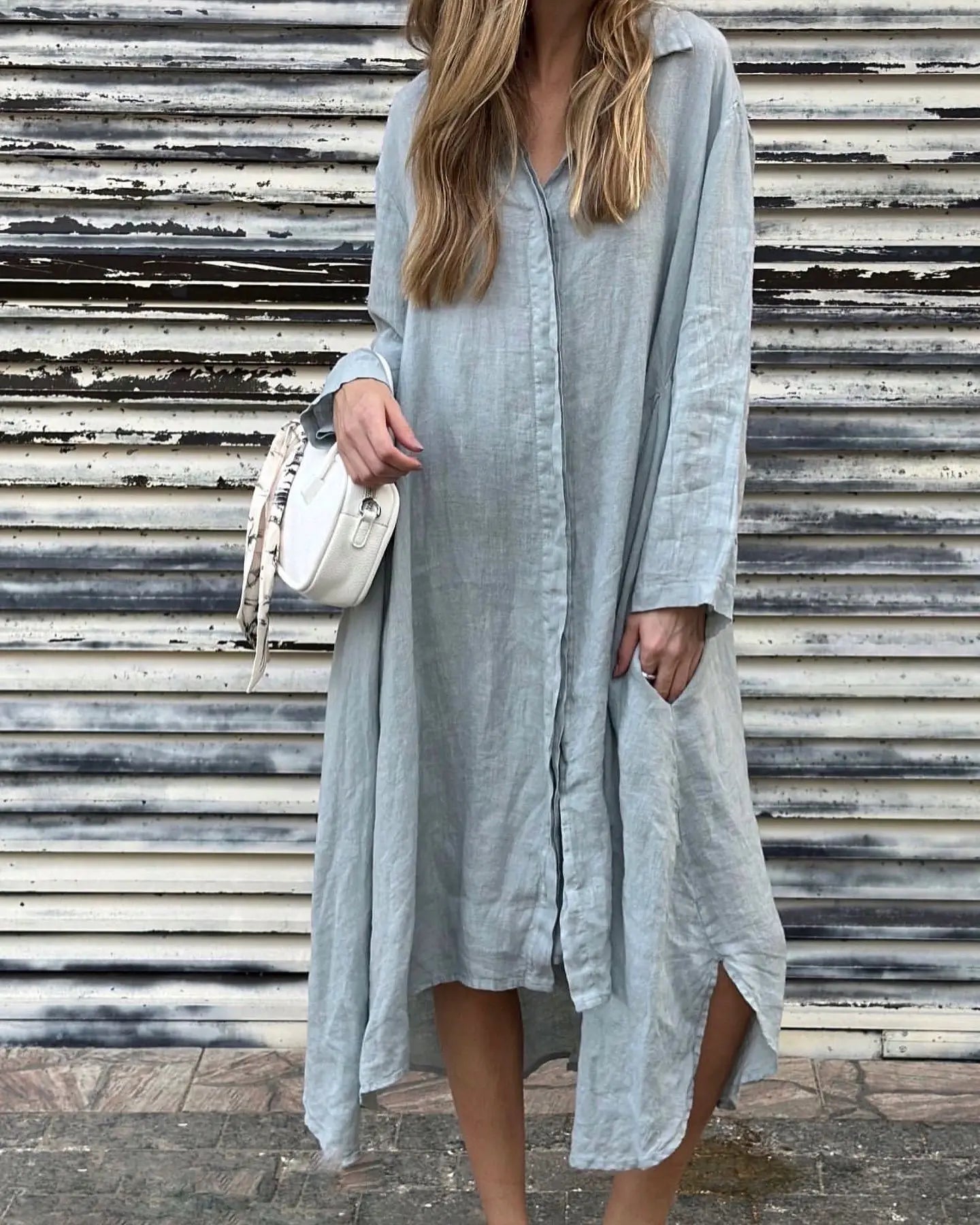 Women's Long Cotton and Linen Dress