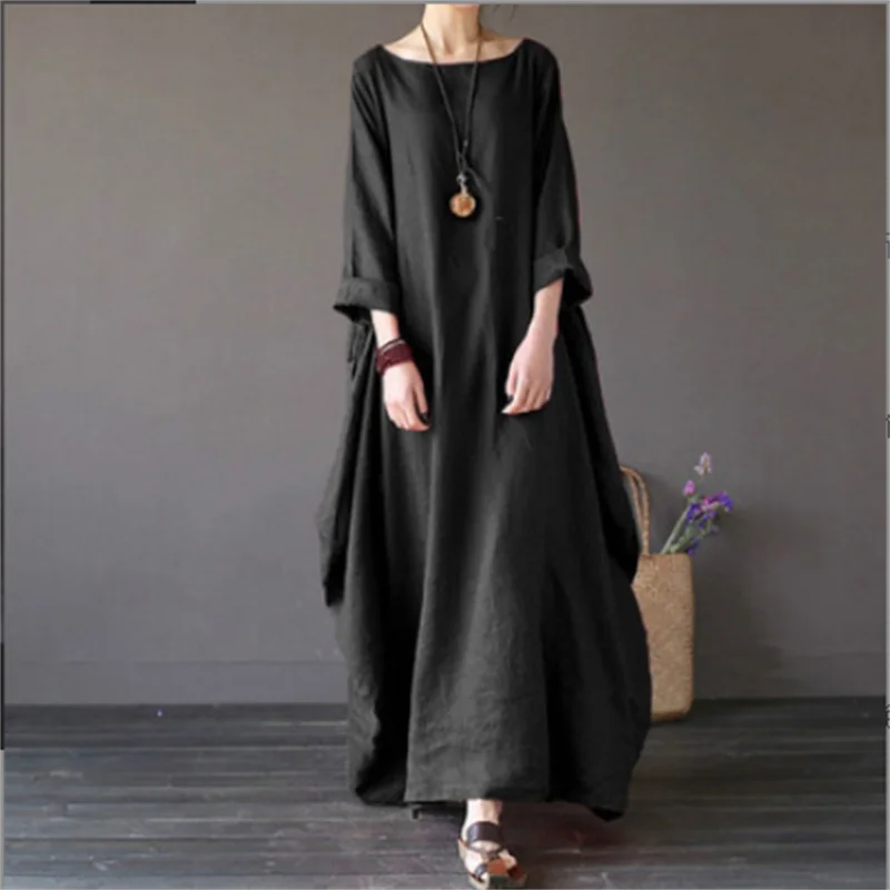 Long Linen Dress (M-5XL)
