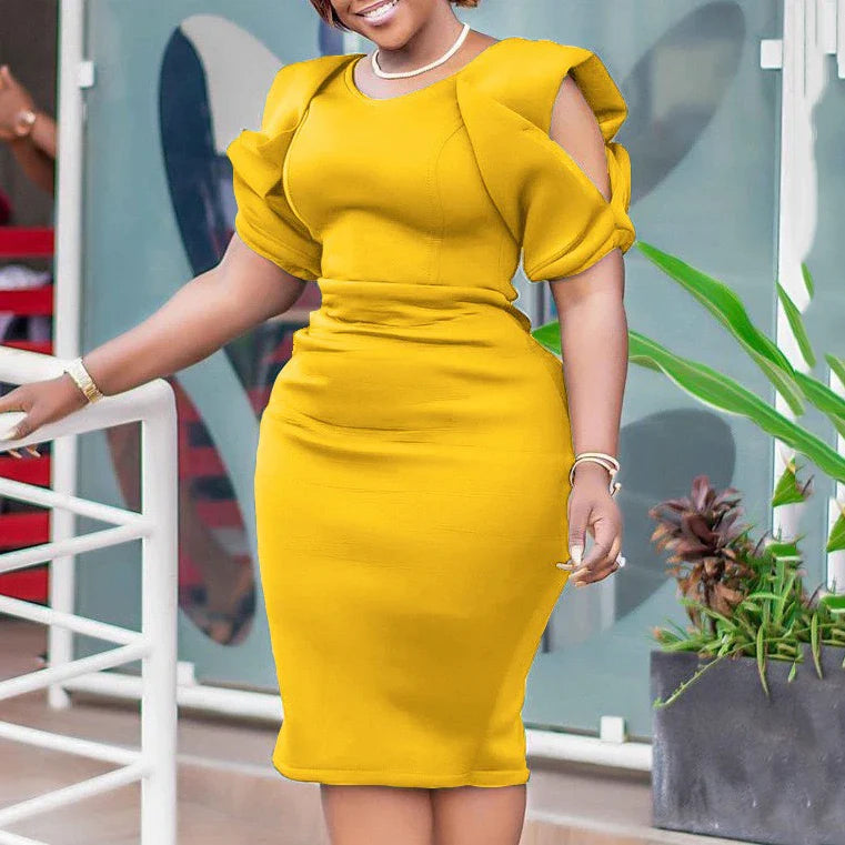 Vestido Elegante con Hombros Descubiertos