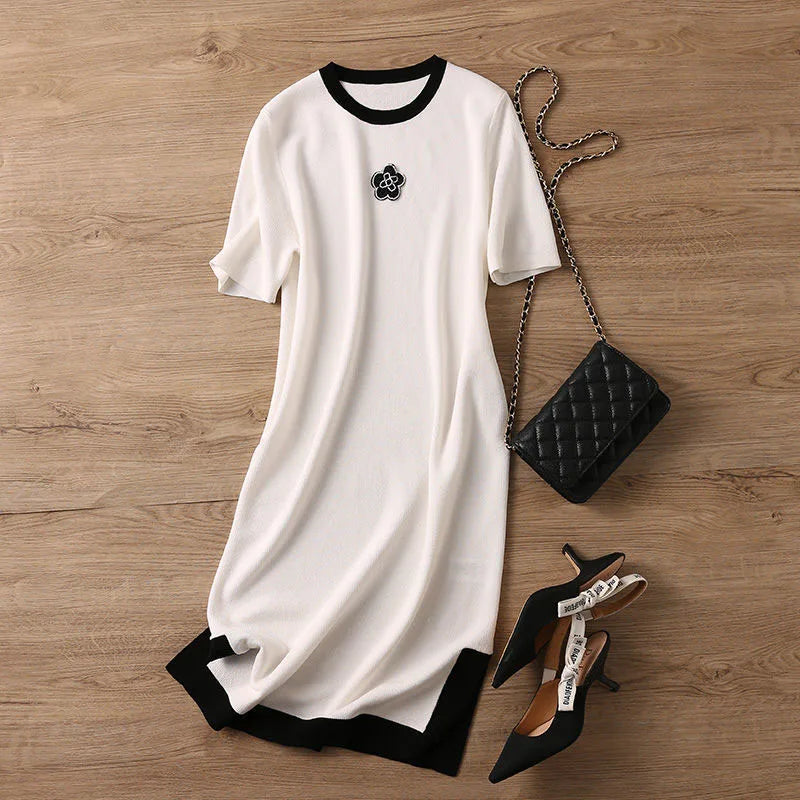 Vestido de Viscosa con Abertura Lateral