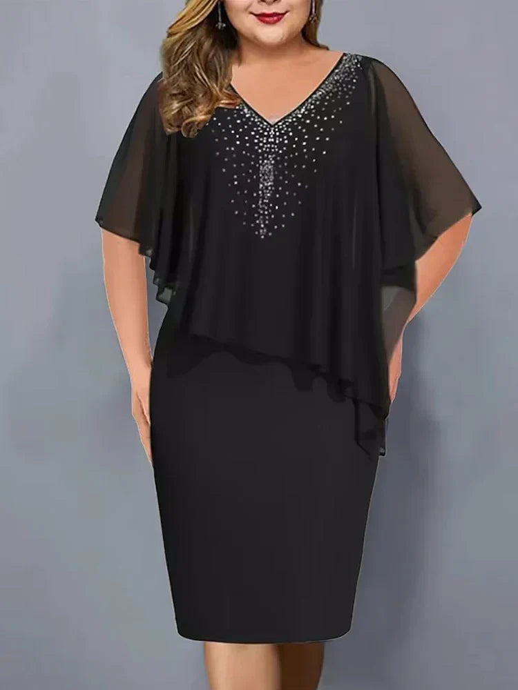 Vestido Midi Chiffon Plus Size