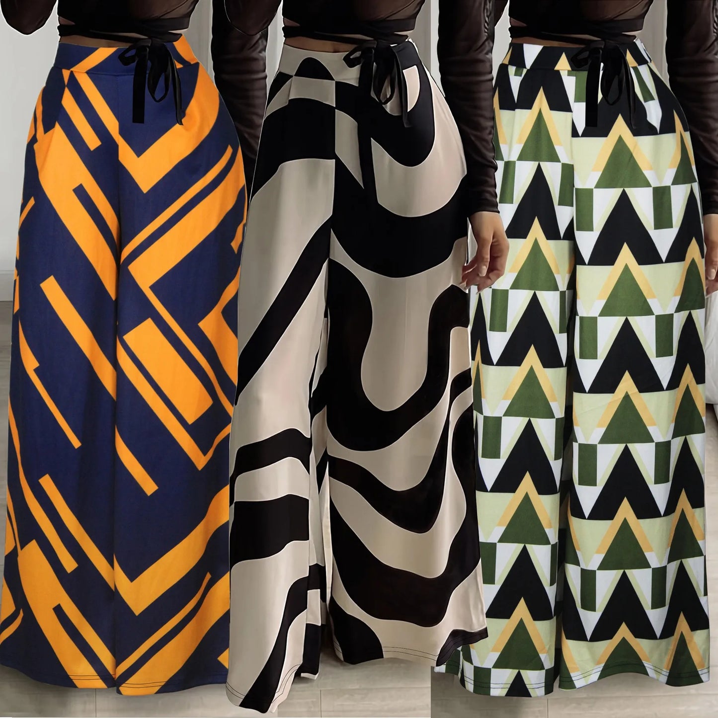 Pantalón Ancho Estampado Gráfico