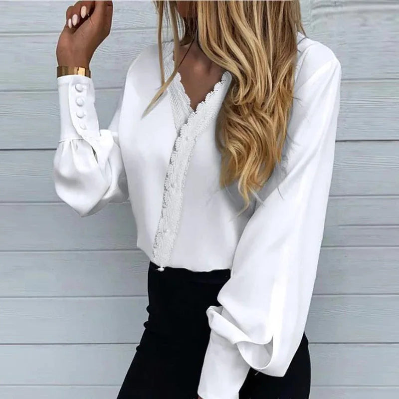 Blusa Blanca con Estampado de Corazones