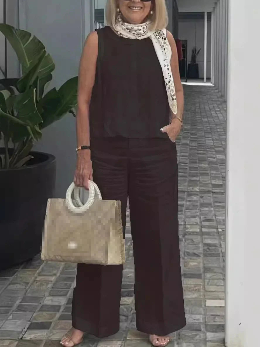 Two-Piece Cotton and Linen Set