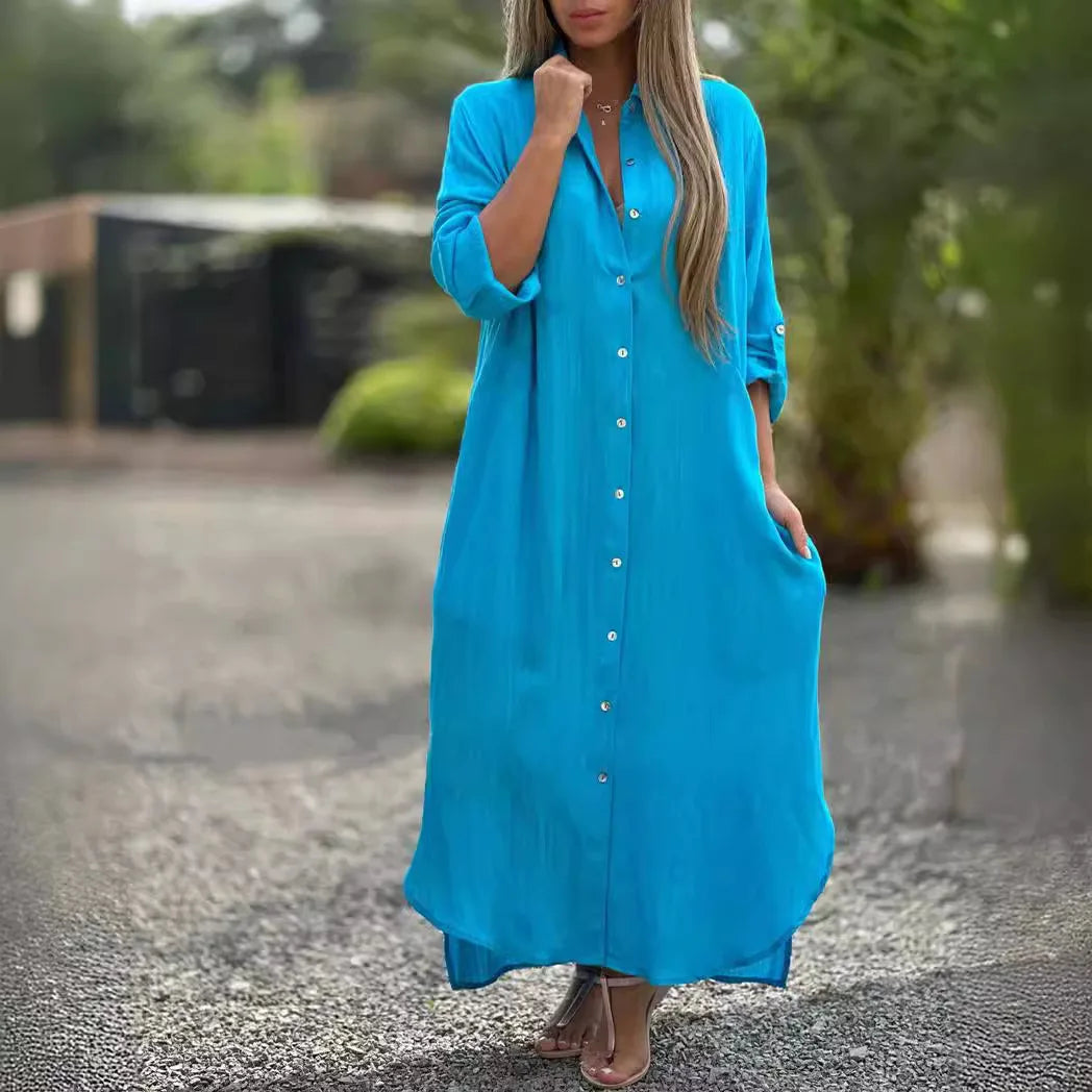 Casual Long Cotton and Linen Dress
