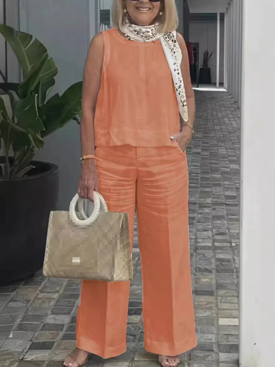Two-Piece Cotton and Linen Set