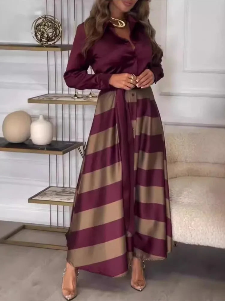 Vestido Estilo Británico Retro Color Vino