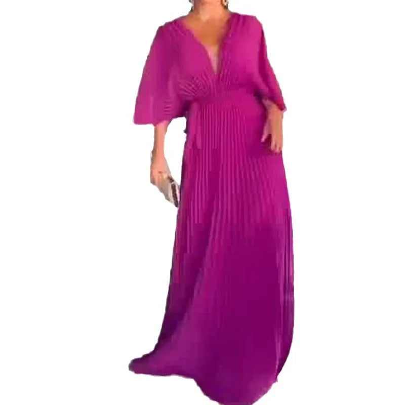 Vestido Plisado de Primavera/Verano