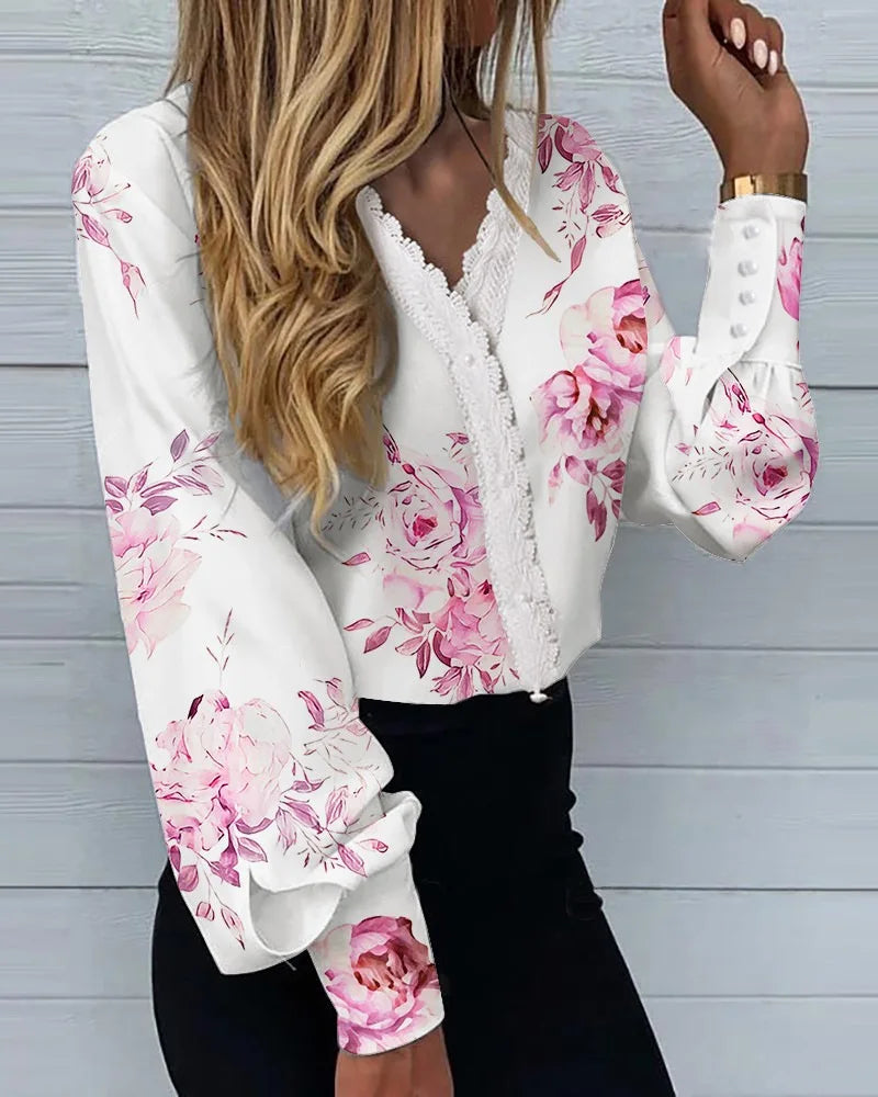 Blusa Blanca con Estampado de Corazones