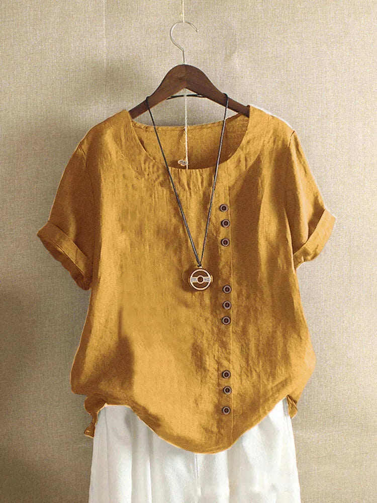 Blusa de Lino y Algodón (S - 5XL)