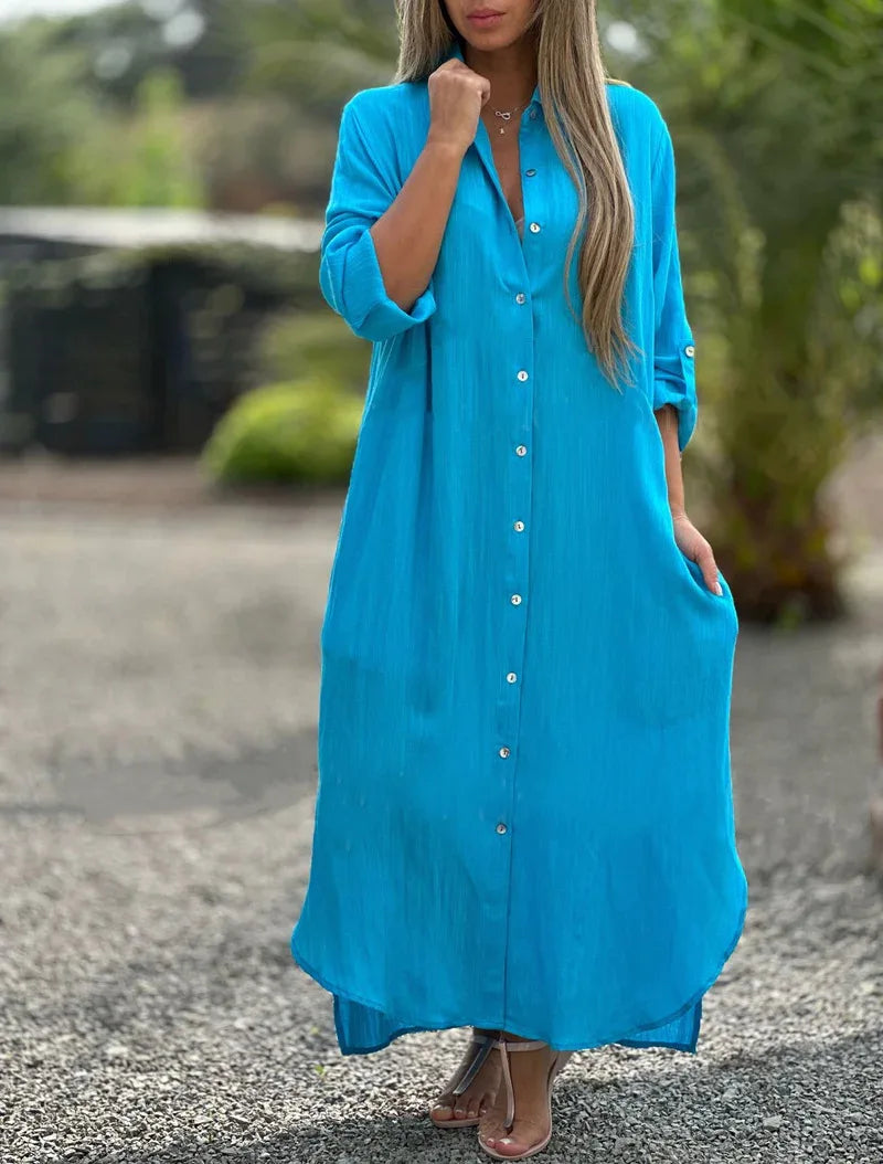 Casual Long Cotton and Linen Dress