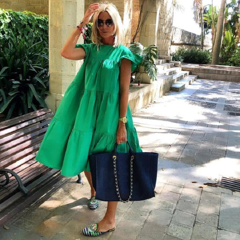Vestido Midi Volanteado
