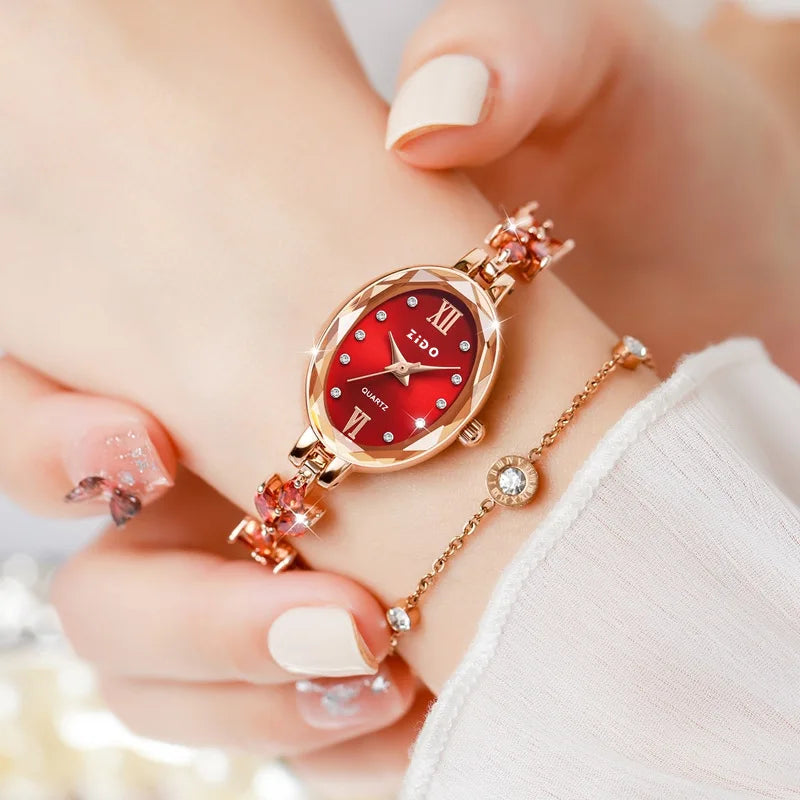 Reloj para Mujer: Lujo Casual con Diamantes y Trébol