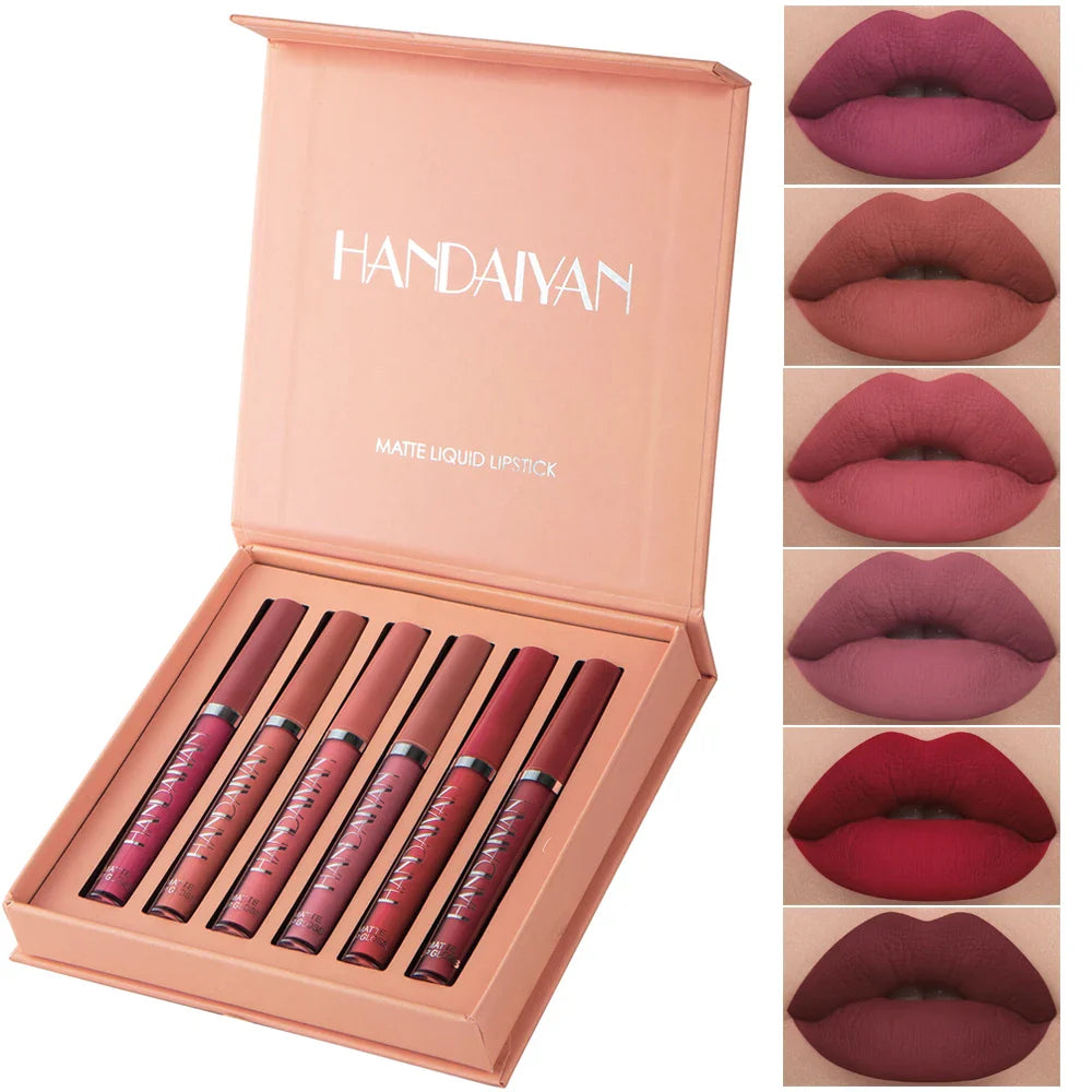 Set de 6 Labiales Líquidos – Larga Duración y Acabado Mate