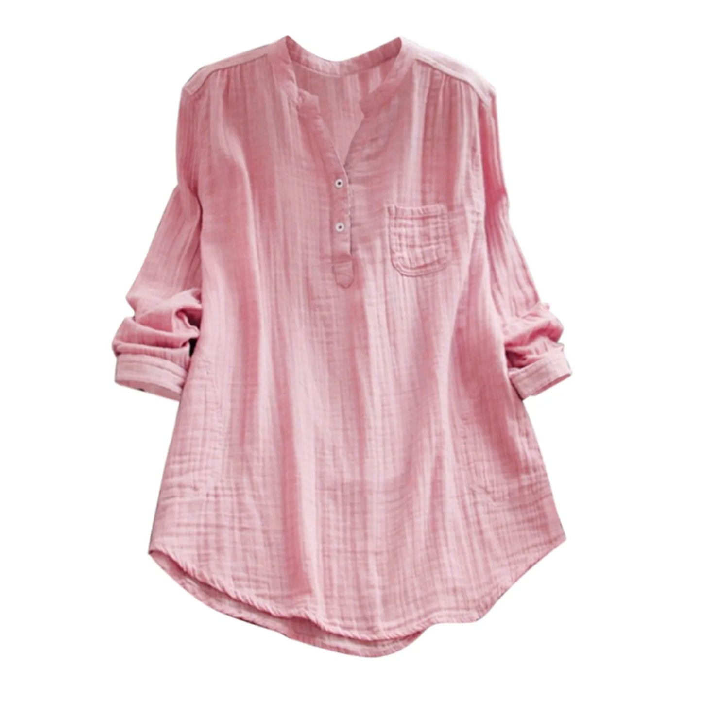 Blusa holgada de Algodón y Lino