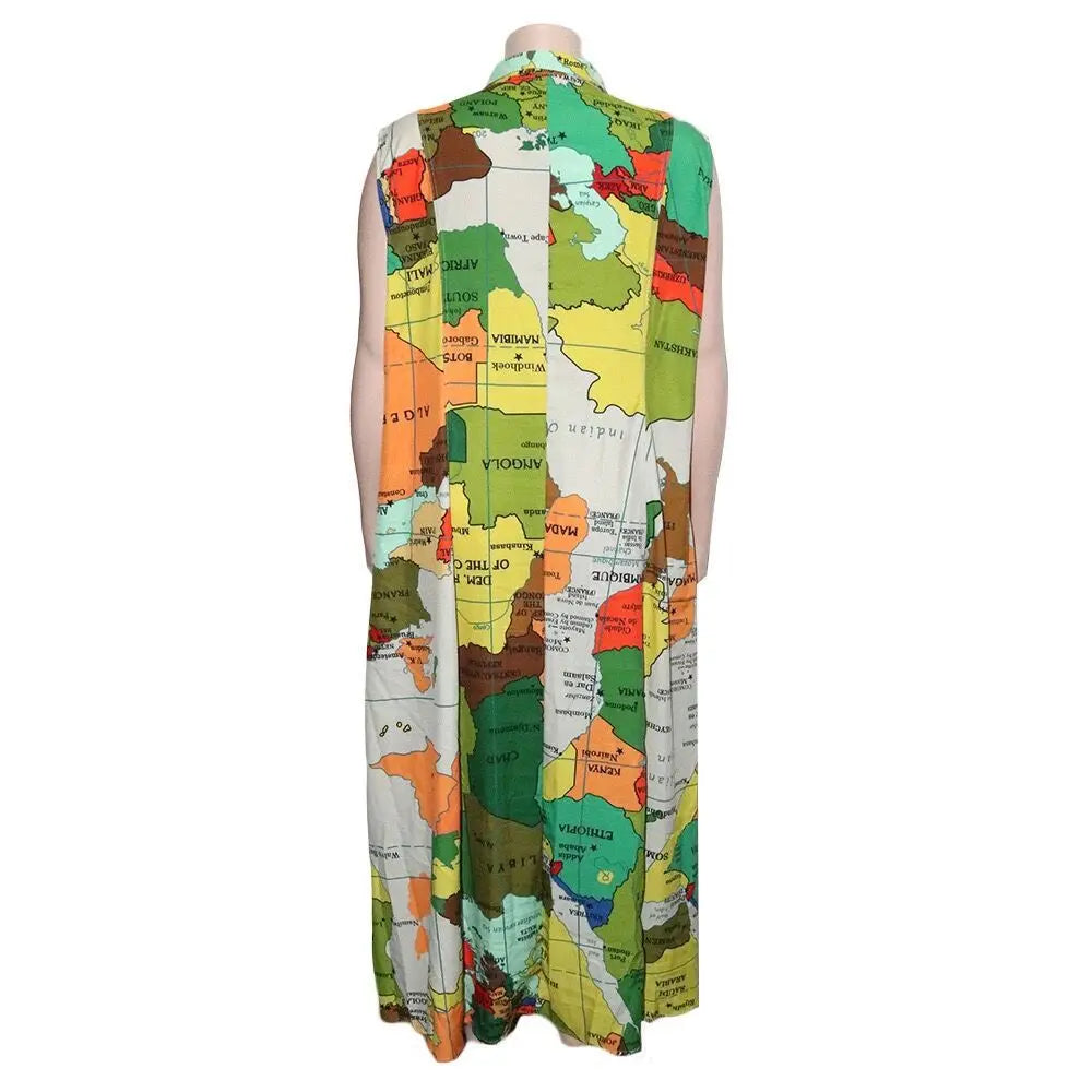 Vestido Largo - Impresión de Mapas