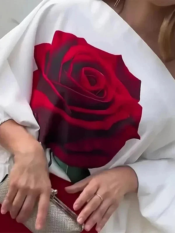 Blusa de Verano con Estampado de Rosas