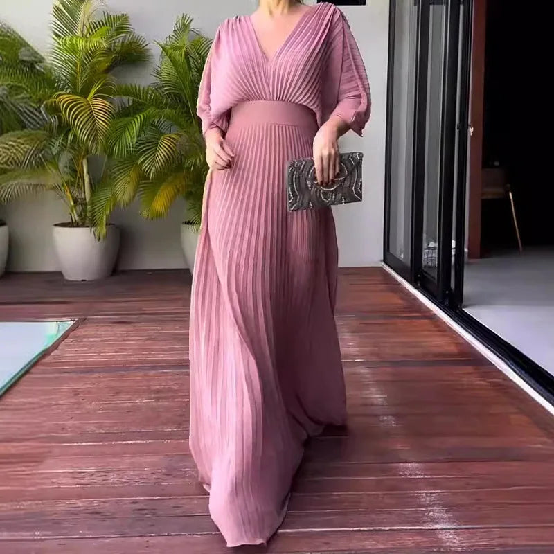 Vestido Plisado de Primavera/Verano
