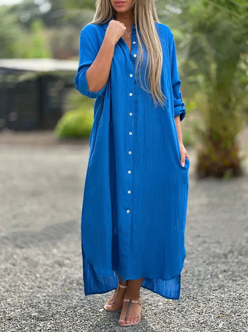 Casual Long Cotton and Linen Dress