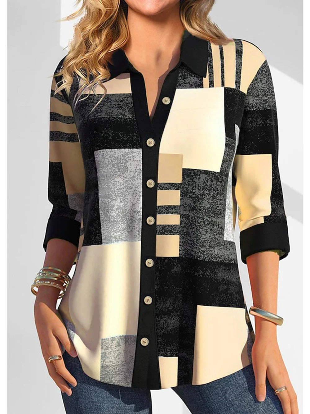 Blusa Color Block Casual