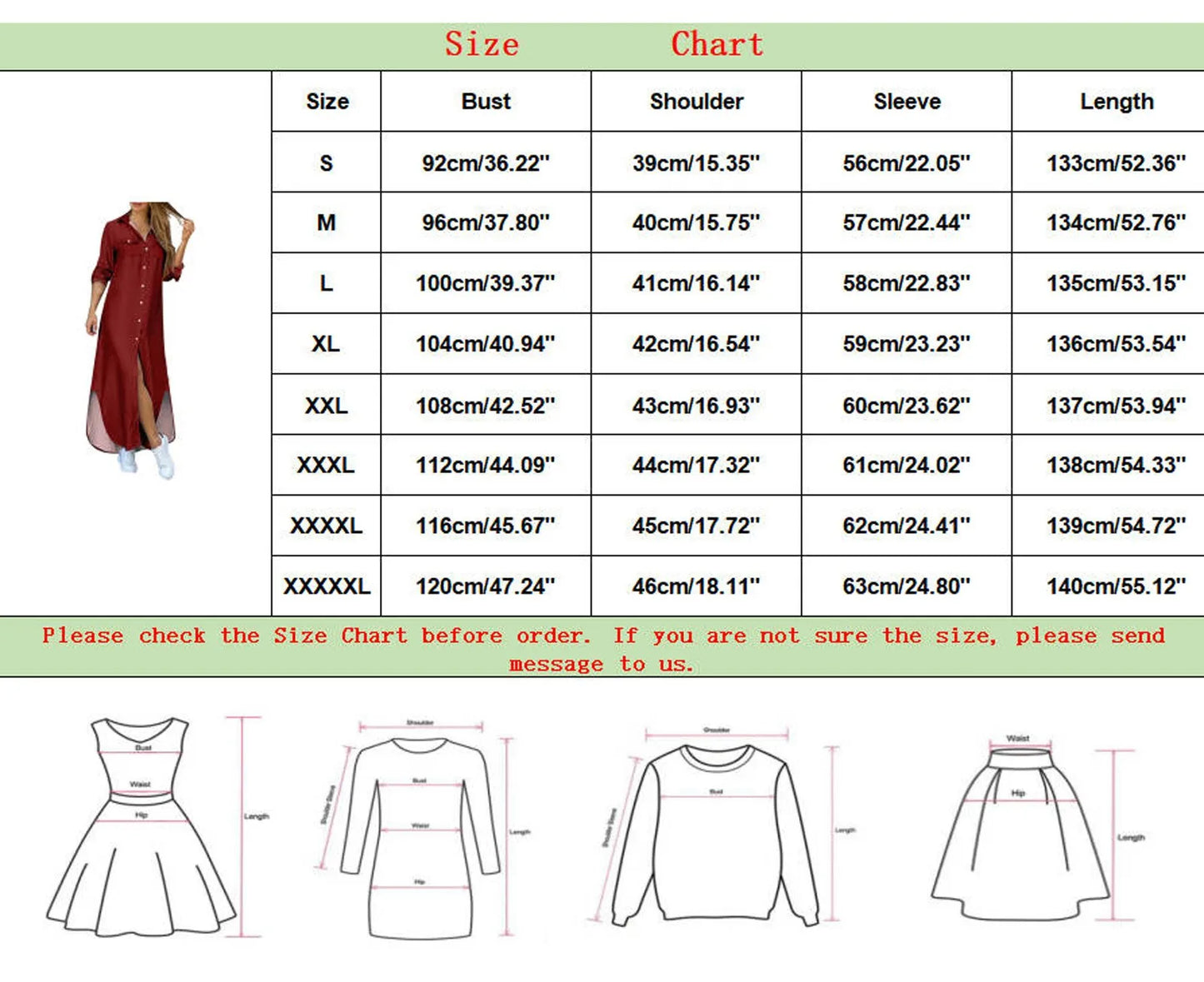 Vestido Camisero (S-5XL)
