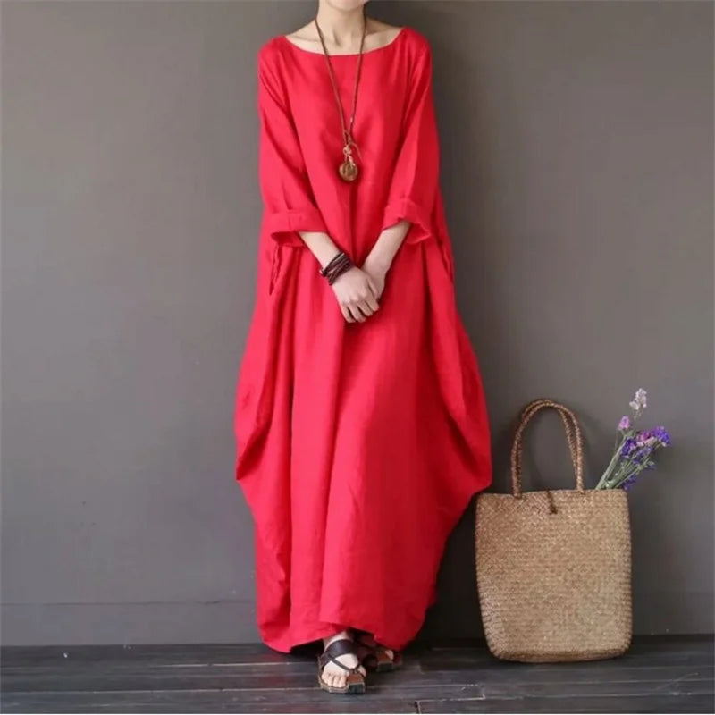 Long Linen Dress (M-5XL)