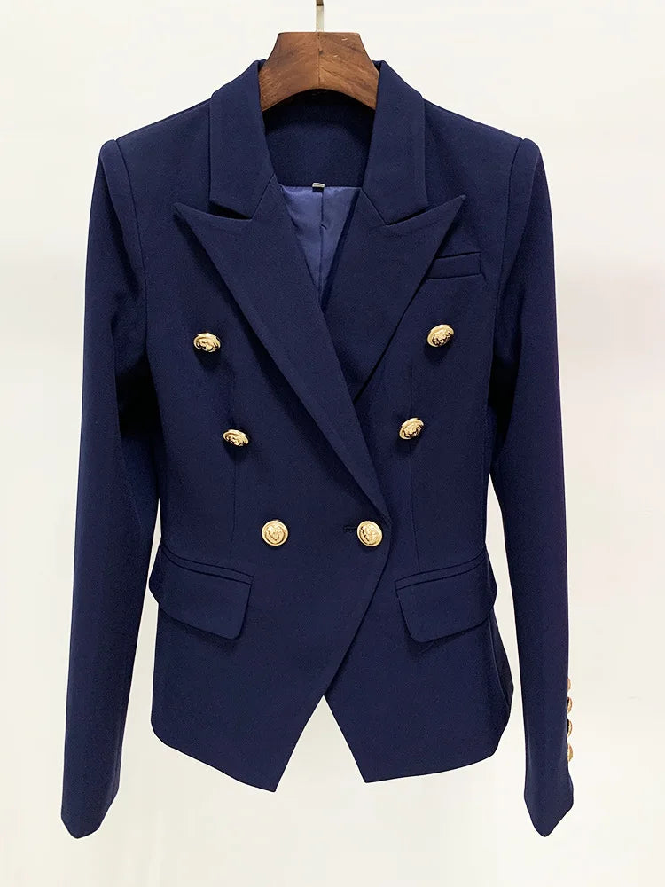 Blazer Elegante Botones de León, Corte Slim Fit, Tallas S-5XL