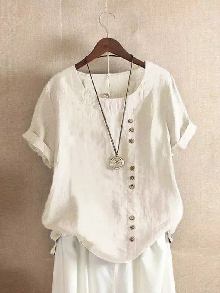 Blusa de Lino y Algodón (S - 5XL)