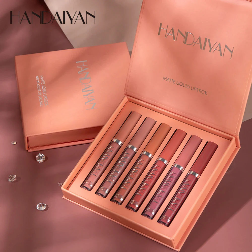 Set de 6 Labiales Líquidos – Larga Duración y Acabado Mate