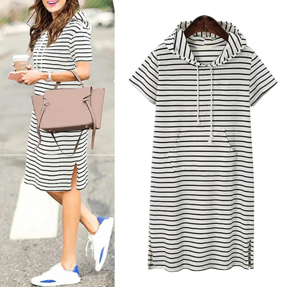 Vestido Deportivo con Capucha a Rayas