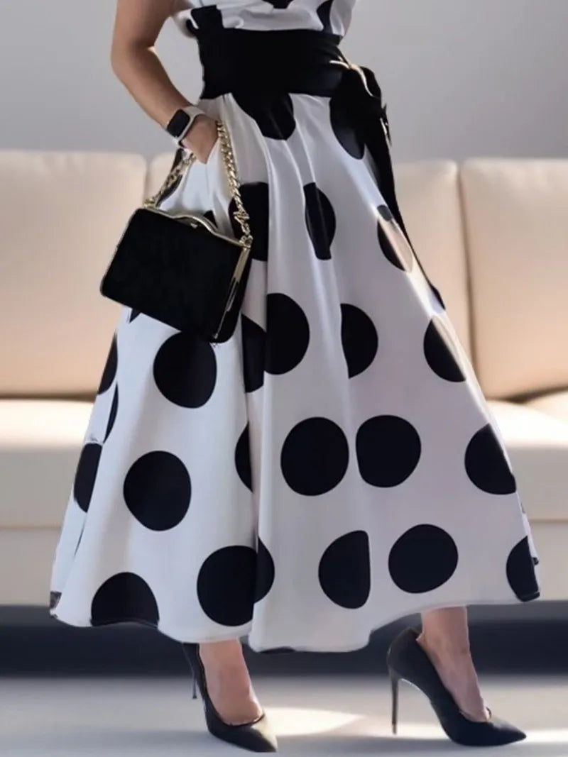 Vestido Elegante de Lunares