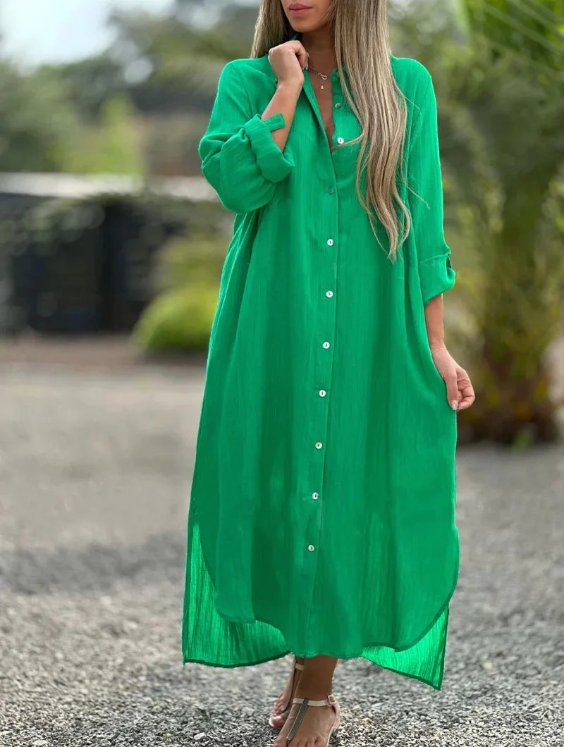 Casual Long Cotton and Linen Dress