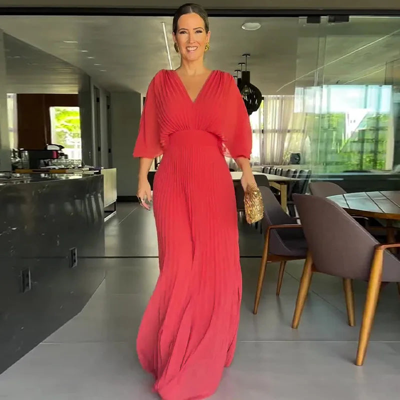 Vestido Plisado de Primavera/Verano