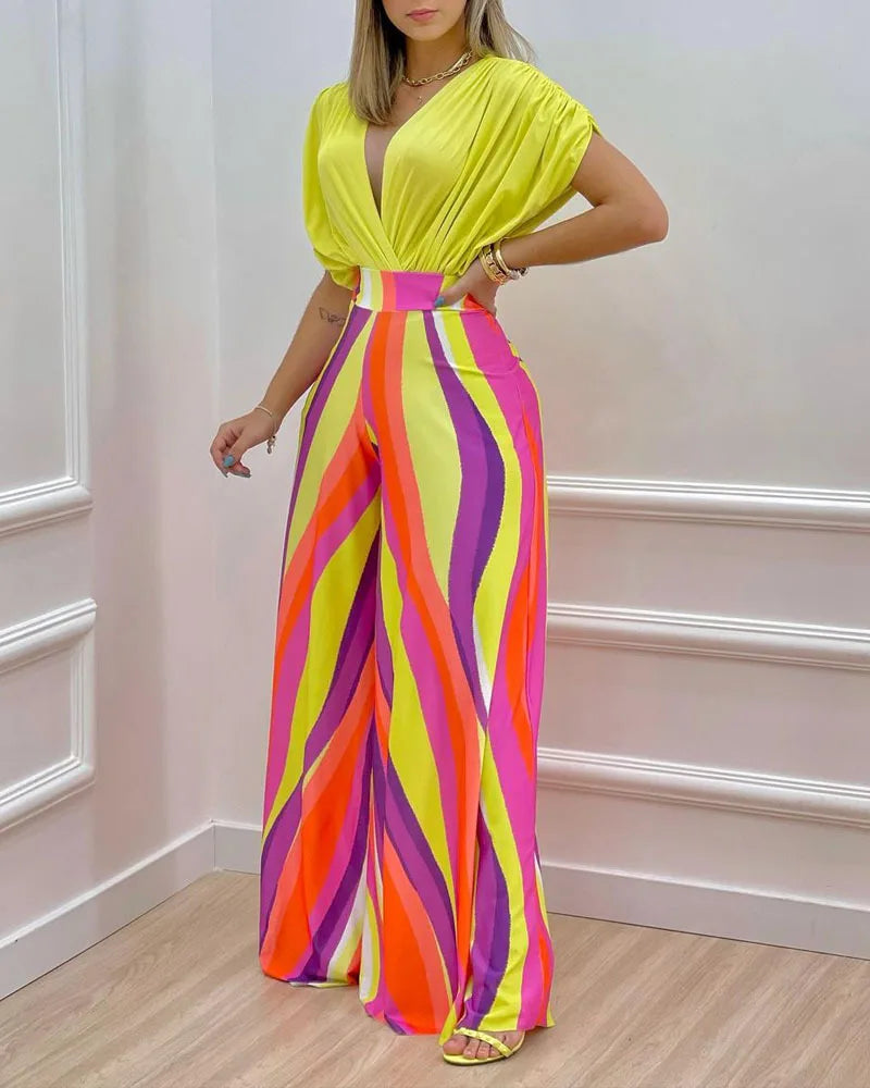 Conjunto de Dos Piezas Pantalones Wide-Leg