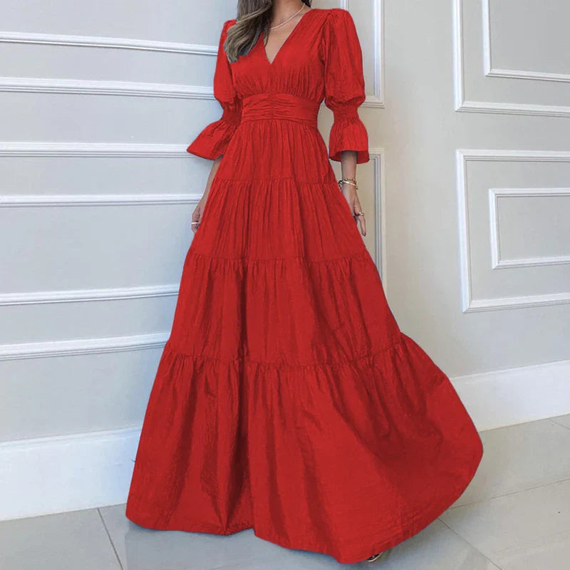 Vestido Largo Elegante con Drapeado