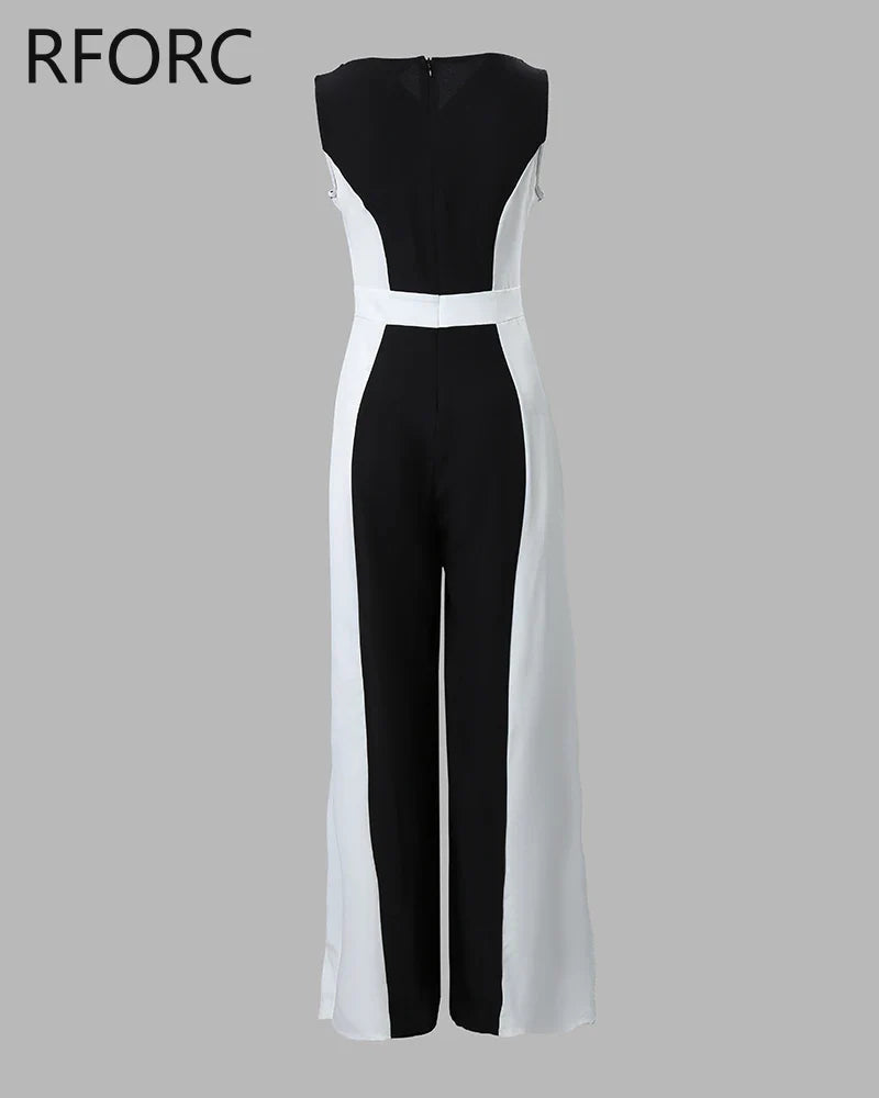 Sleeveless V-Neck Formal Jumpsuit