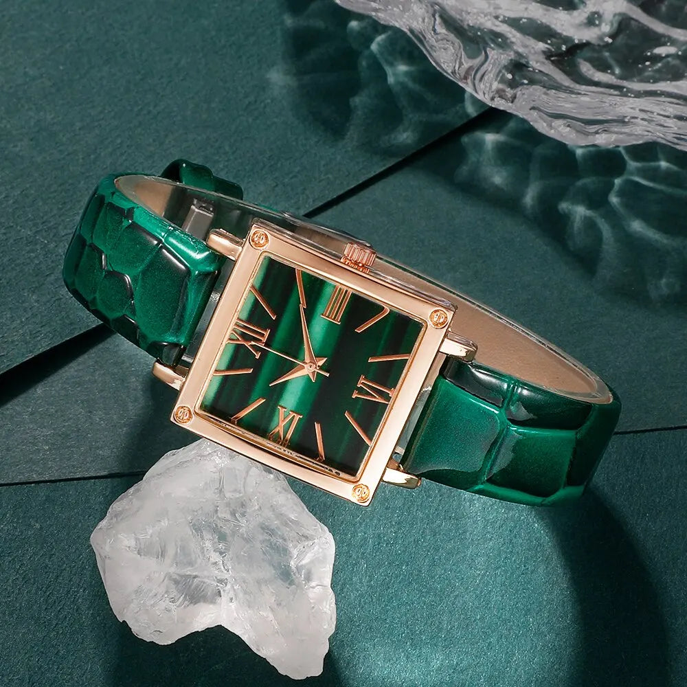 Reloj Cuadrado Elegante y Funcional (Conjunto de 5 Piezas)