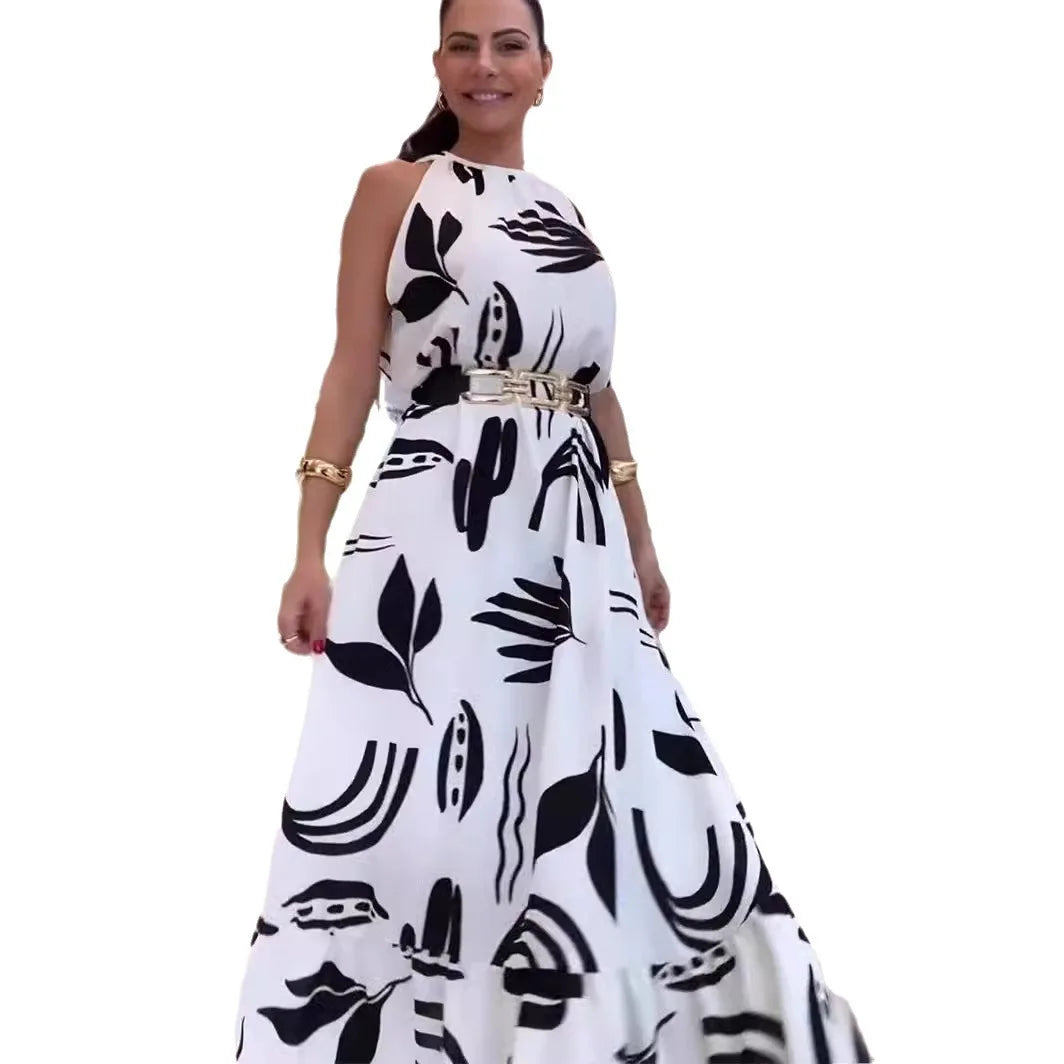 Elegant Printed Maxi Dress