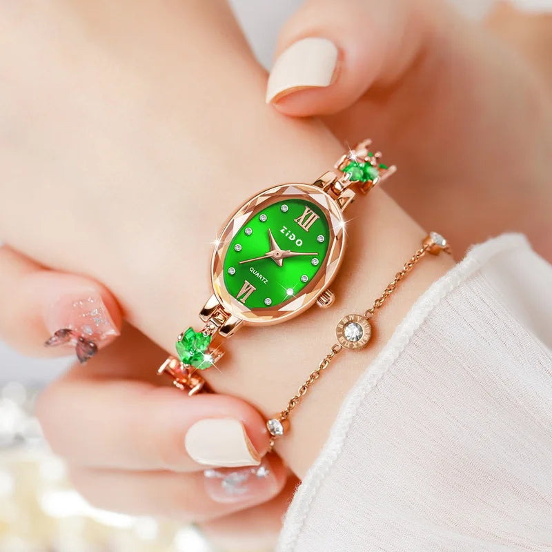 Reloj para Mujer: Lujo Casual con Diamantes y Trébol