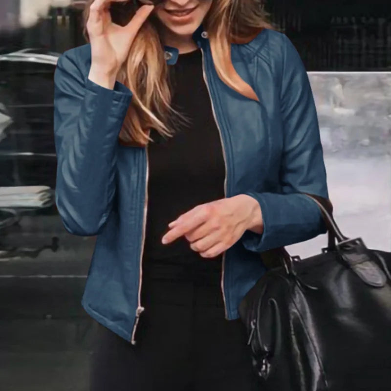 Chaqueta de Cuero Sintético Slim Fit