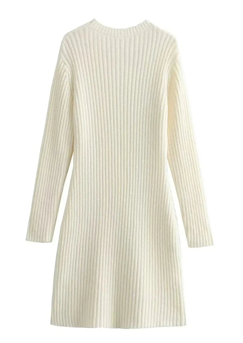 Venna - Midi vestido de punto de canalé