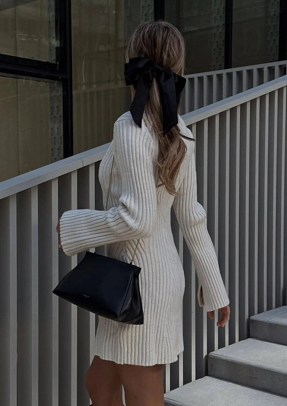 Venna - Midi vestido de punto de canalé