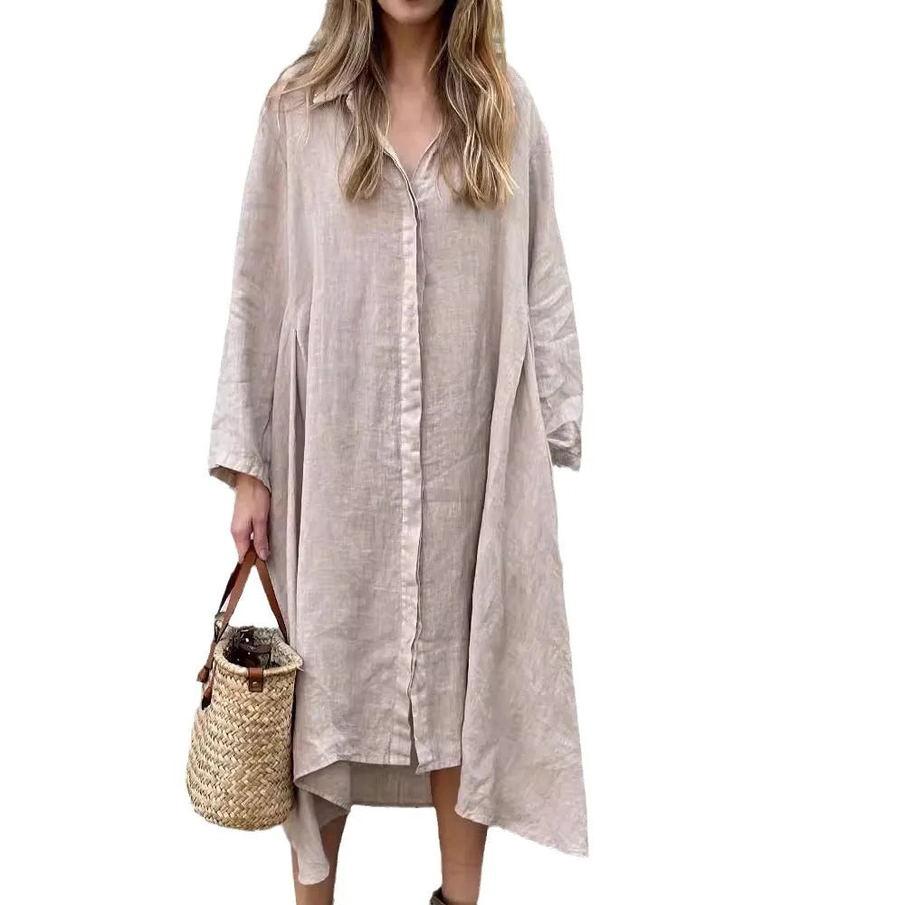 Women's Long Cotton and Linen Dress
