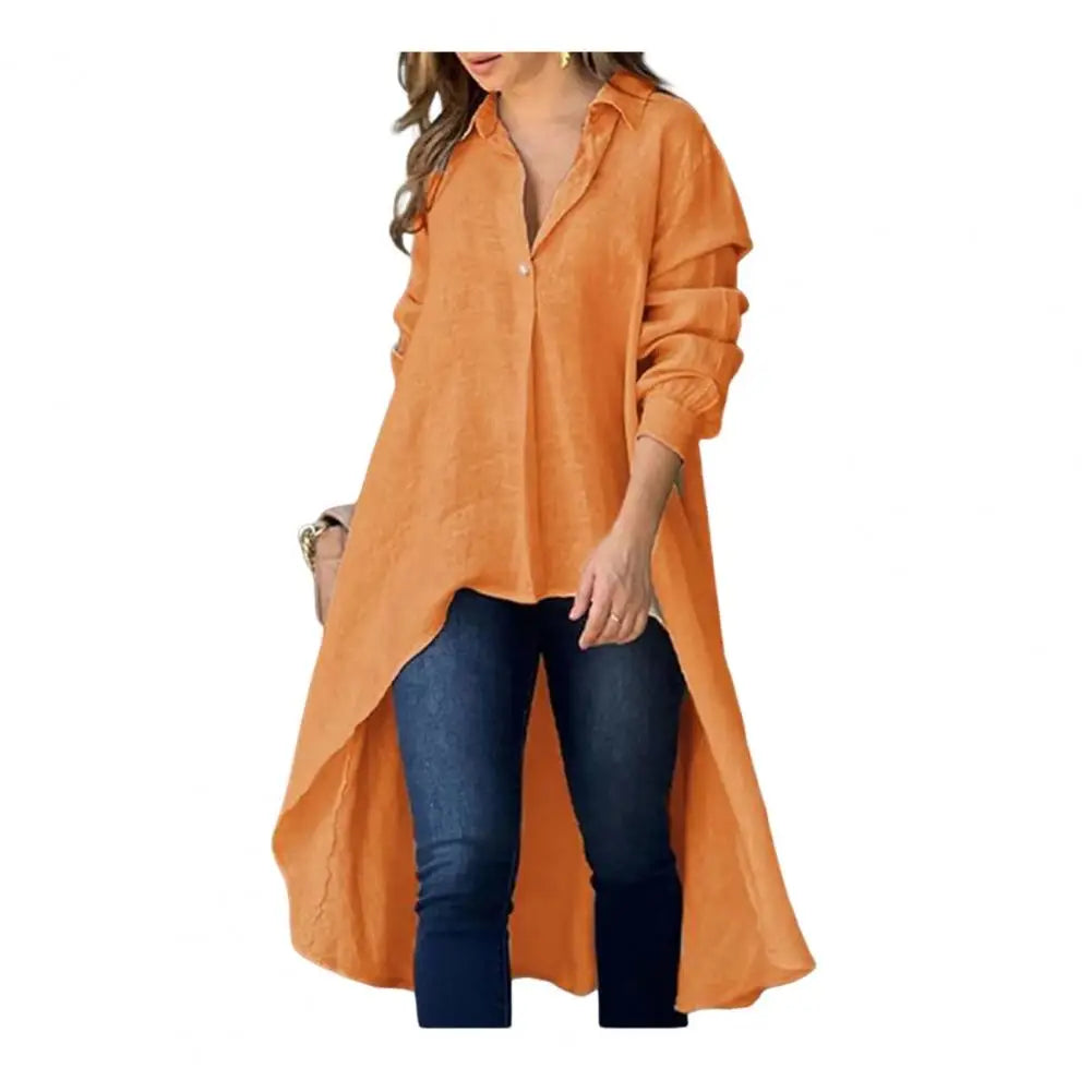 Camisa de Mujer con Cuello y Mangas Largas