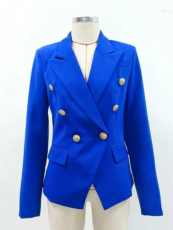 Blazer Elegante Botones de León, Corte Slim Fit, Tallas S-5XL
