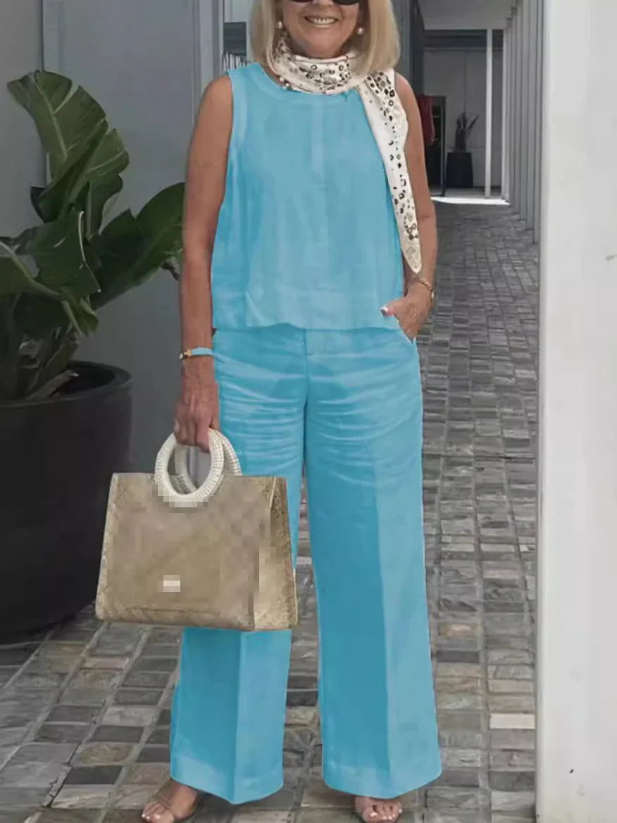 Two-Piece Cotton and Linen Set