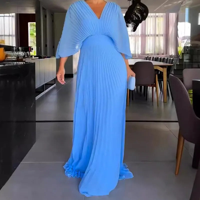 Vestido Plisado de Primavera/Verano